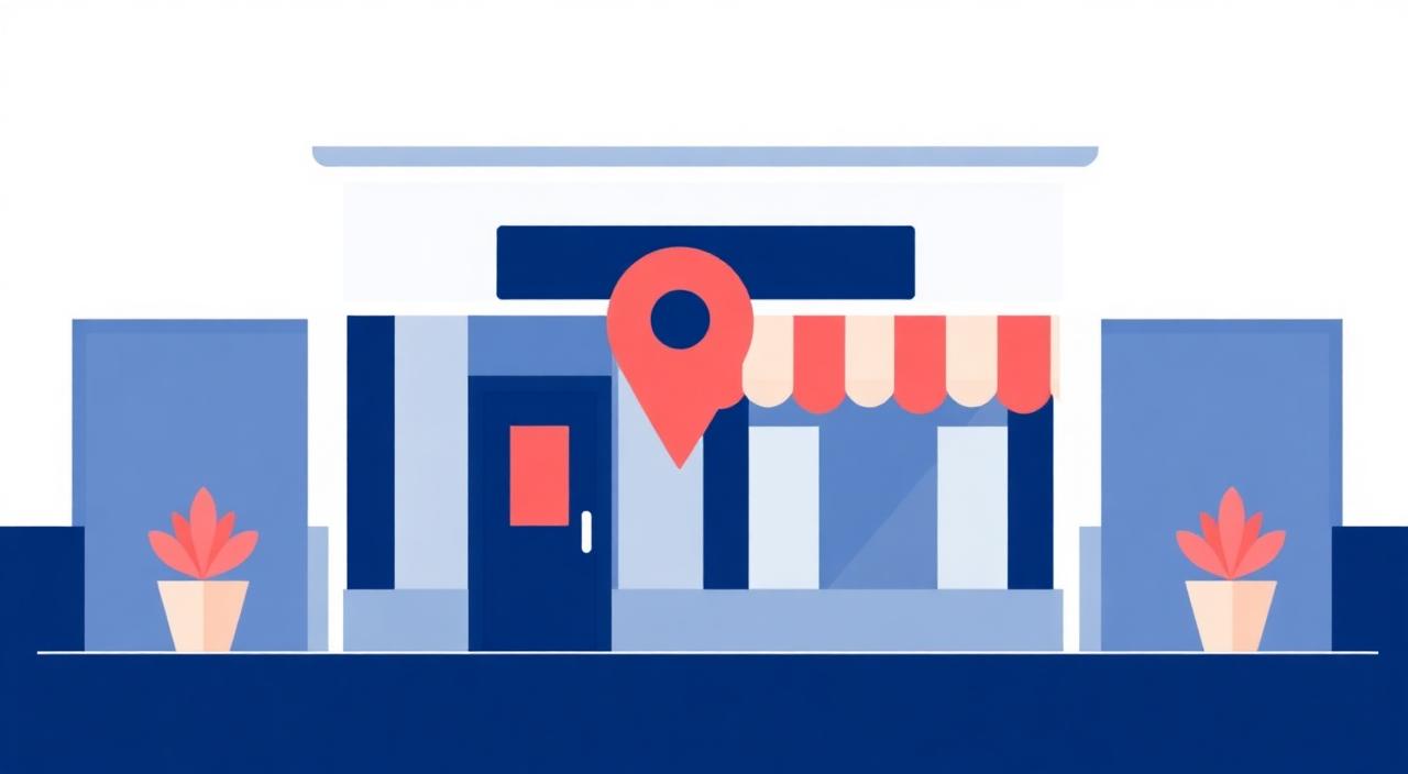 Storefront tagged with structured-data label and location pin